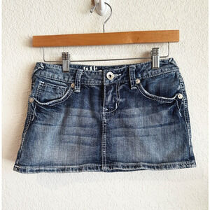 YMI Premium Micro Mini Denim Skirt Size 3 Y2K 90s Low Rise Indie Grunge Retro